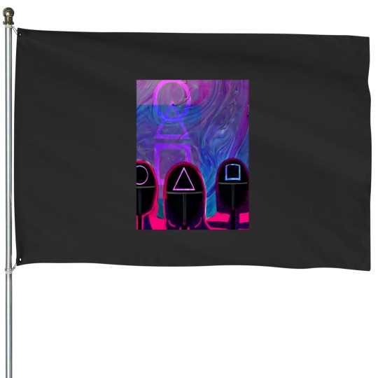 Discover sq game Pink Guards Graphic House Flags