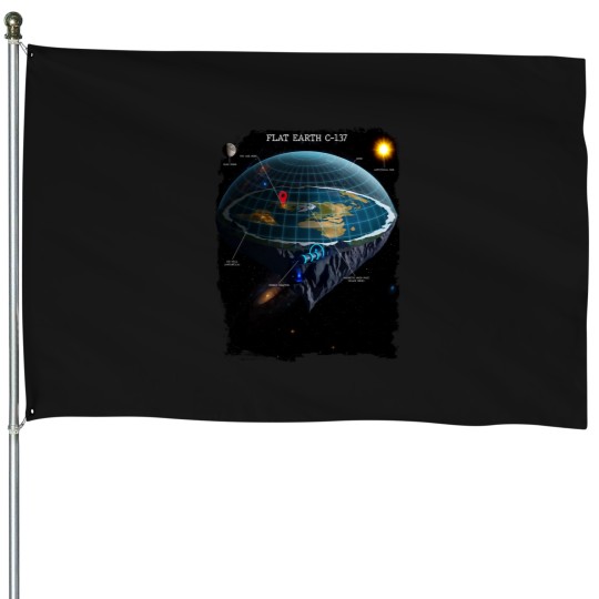Discover Flat Earth C-139 House Flags