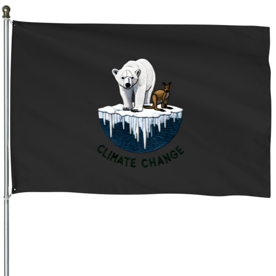 Discover Climate Awareness Polar Bear  Fox Embroidery Patch 6557 House Flags