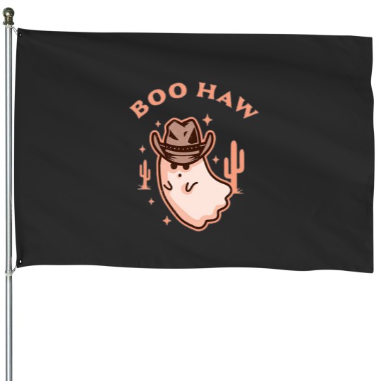 Discover Boohaw funny cowboy halloween  2 House Flags