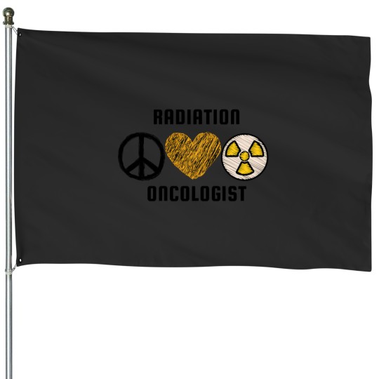 Discover Radiation Oncologist Peace Love And Radiation House Flags