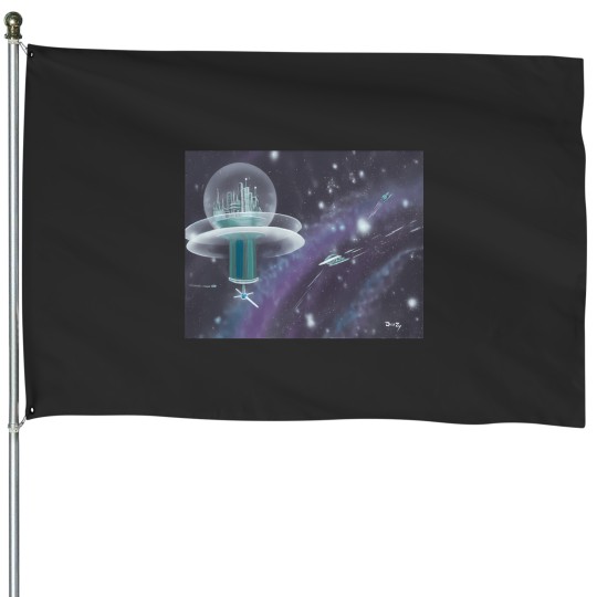 Discover Nebula City House Flags