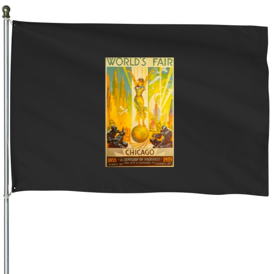 Discover 1933 Chicago World'S Fair Poster 100Th Anniversary Of Chicago World'S Fair Art Deco Poster House Flags