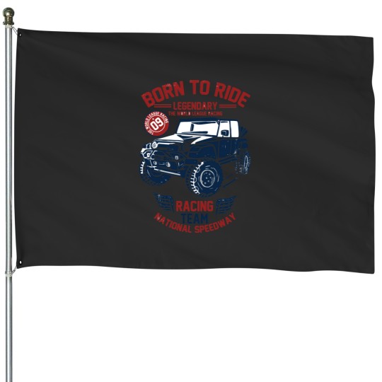Discover car race happy House Flags