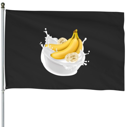 Discover Yummy Banana Milk 650 House Flags