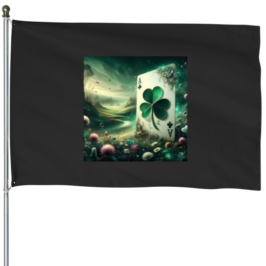 Discover happy st patricks day playing card ace House Flags