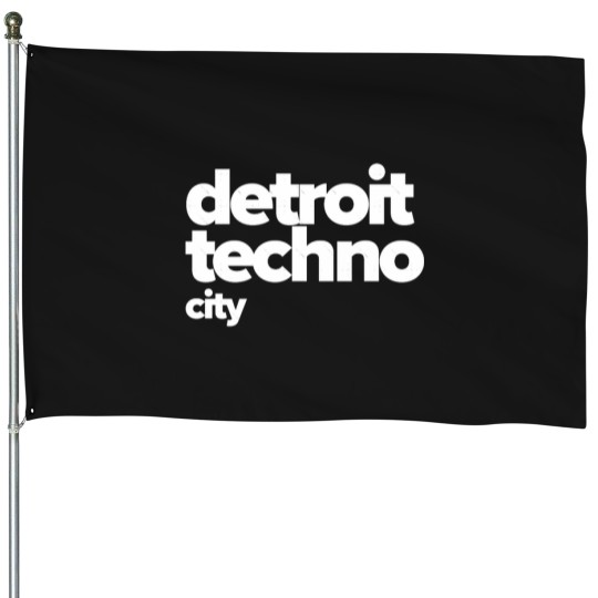 Discover Detroit Techno City Vibes Tee House Flags