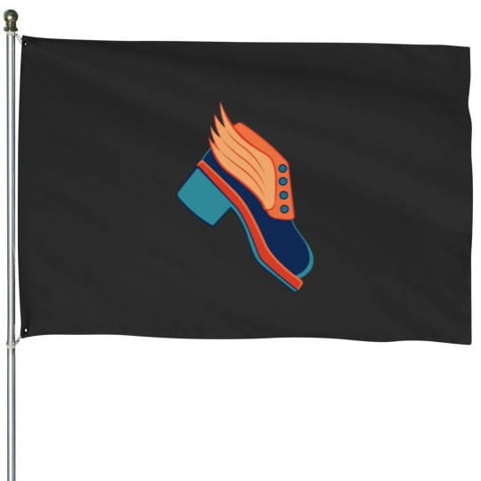 Discover Flying Shoe House Flags