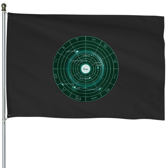 Discover astronomy dominion green House Flags