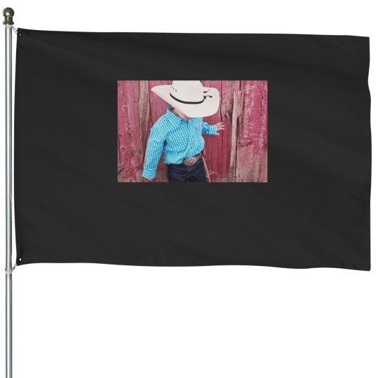 Discover cowboy hat and belt buckle House Flags