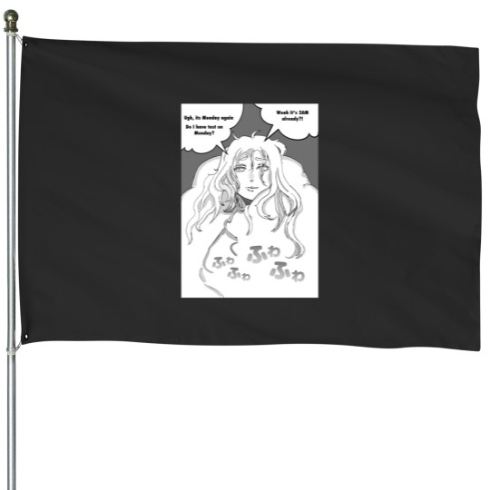 Discover Manga Style Black  White House Flags