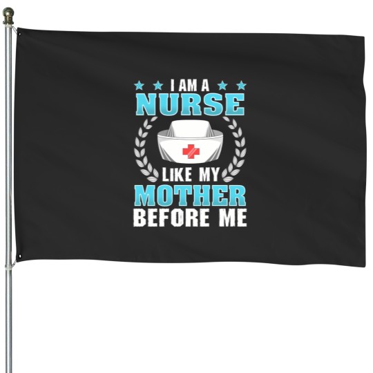 Discover proud nurse gift like my mother before me registered nurse House Flags