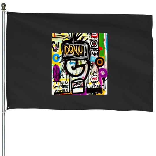 Discover donut grafi art pop design costume kids women men House Flags