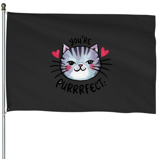Discover You’re Purrrfect House Flags