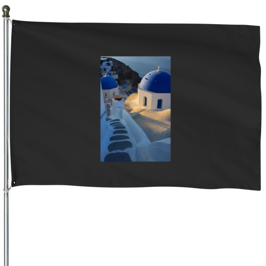 Discover Santorini Sunrise Steps Greek Islands 1396 House Flags