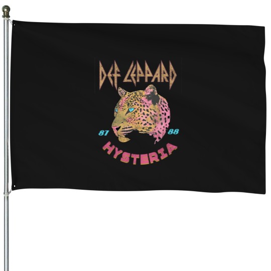 Discover Vintage 80's Rock Band House Flags House Flags Leppard  House Flags Rock and Roll Leopard