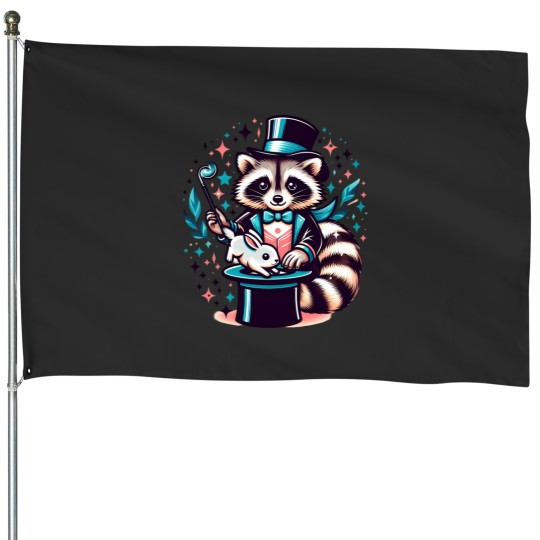 Discover Magical Raccoon 1993 House Flags