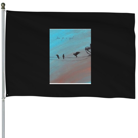 Discover Three For a Girl Graphic House Flags