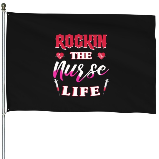 Discover Rockin' The Nurse Life - Chemistry Pun memes House Flags