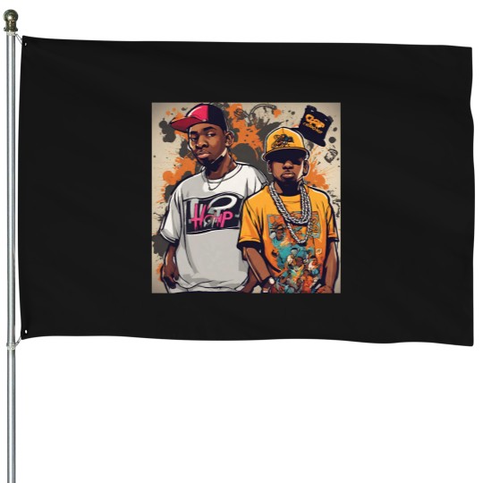 Discover Cartoon Chronicles of Hip Hop House Flags