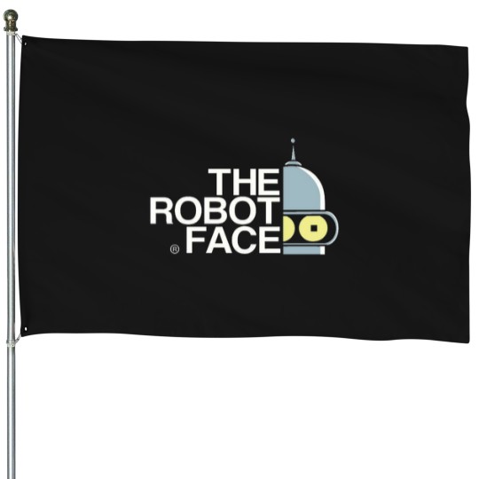 Discover the robot face House Flags