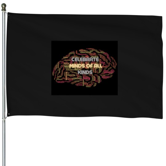 Discover Celebrate minds of all kinds -3 House Flags