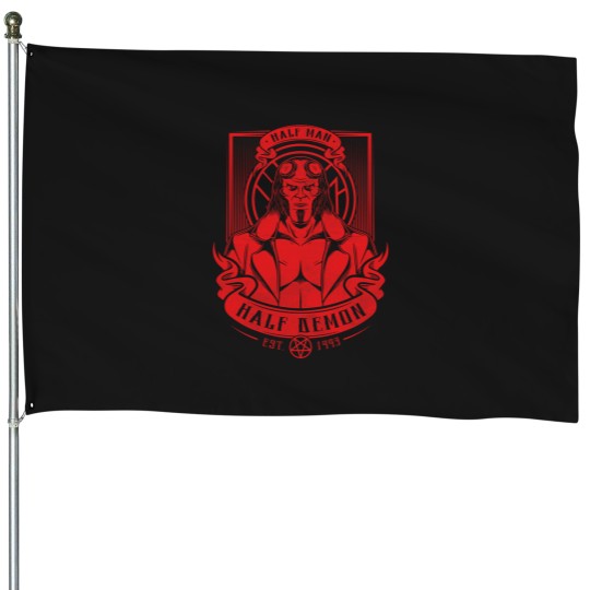 Discover Half Man Halfs Demon House Flags