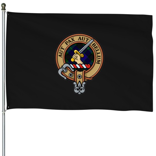 Discover Clan-Gunn-Crest-Over-Tartan House Flags
