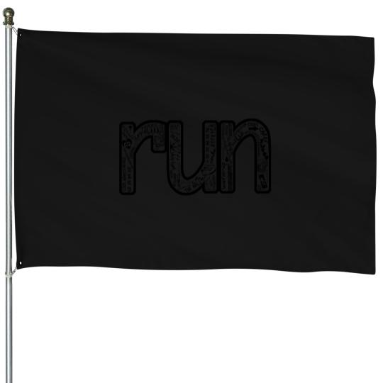 Discover Running Quotesrun T-Shirt House Flags
