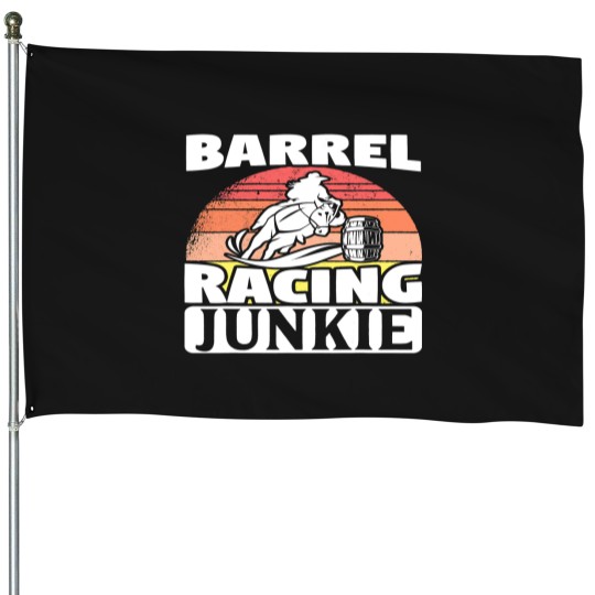 Discover Funny Horse Barrel Racer Racing Junkie Horse Riding House Flags
