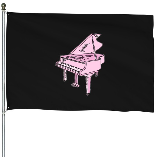 Discover Baby Pink Grand Piano House Flags