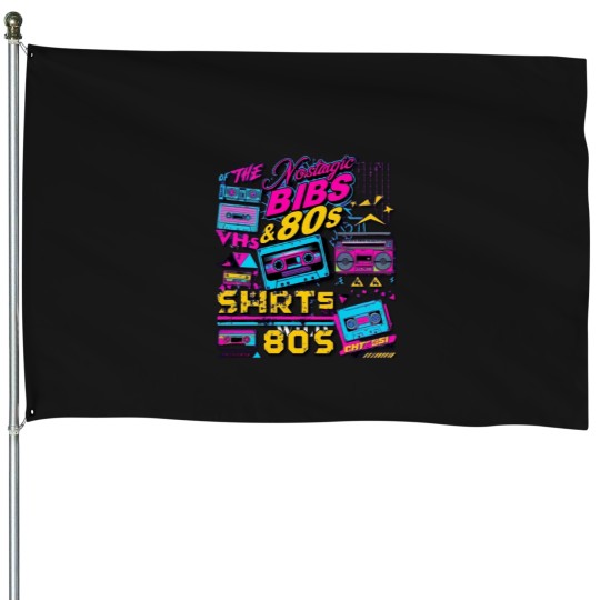 Discover Neon Vibes 80s Retro Revival Premium House Flags