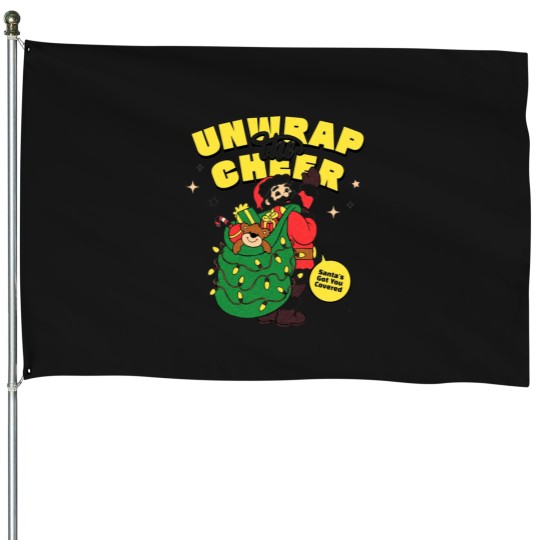 Discover Unwrap the Cheer Christmas Hoodie House Flags