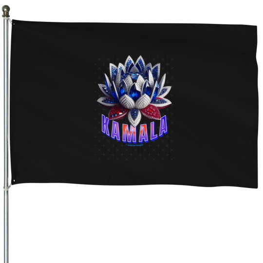 Discover SUDD0184 DemocratDesigns Kamala Harris Saphire Blue Lotus Patriotic USA for Democrats House Flags