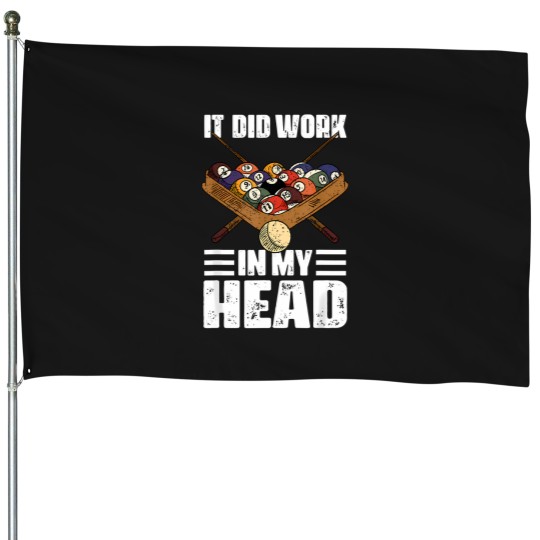 Discover Billiards It Worked Shooting Pool Trick Shot 9 Ball Joke Tee T-Shirt House Flags