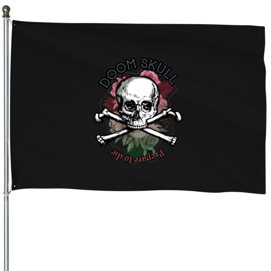 Discover Roses And Skulls House Flags