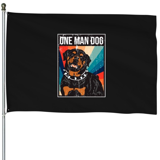 Discover One man dogs Fitted House Flags
