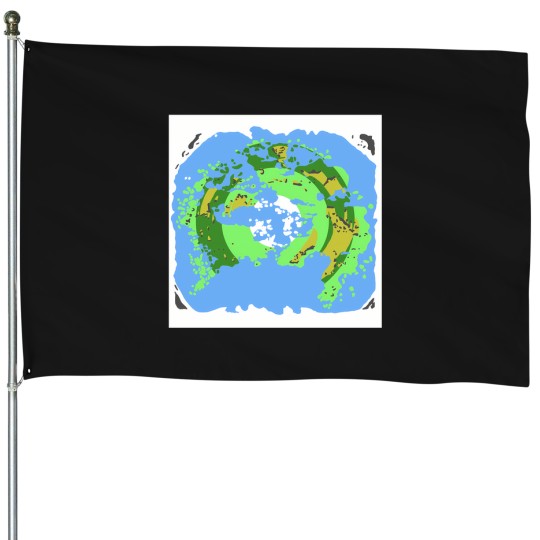 Discover North Pole Centred Fantasy Map 1743 House Flags