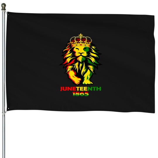 Discover junenth african american black lion 1865 king gifts s House Flags