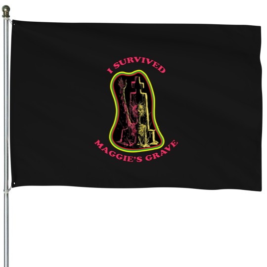 Discover I Survived Maggie'S Grave Retro 1970S Style House Flags