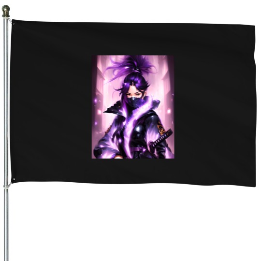 Discover Shadows Of The Moon Kuro No Krin Black Aurosra House Flags