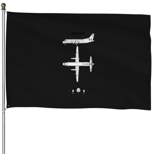 Discover Sab 340 Three View House Flags