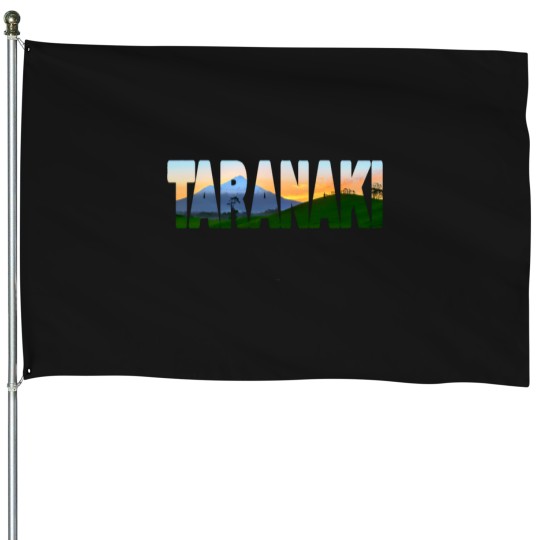 Discover TARANAKI Sunset with Mt Taranaki House Flags