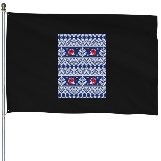 Discover 8-Bit Buffalo Winter Graphic House Flags