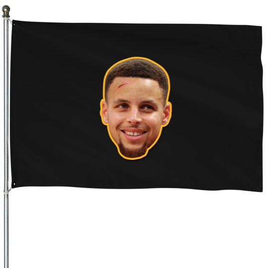Discover Steph Currys Cut Head -Golden Statse (1) House Flags