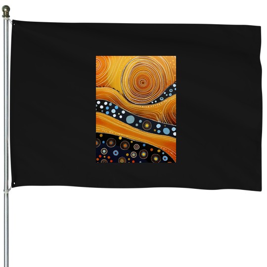 Discover Ancestral Connections I Contemporary Aboriginal Art that Conveys Spirituality and Connection to the House Flags