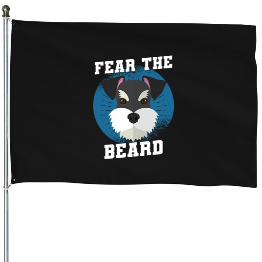 Discover Dog Schnauzer Funny Fear The Beards Angry Looking Mini Schnauzer House Flags