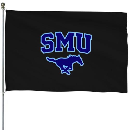 Discover Smu Blue Logo  Navy Peruna T-Shirt House Flags