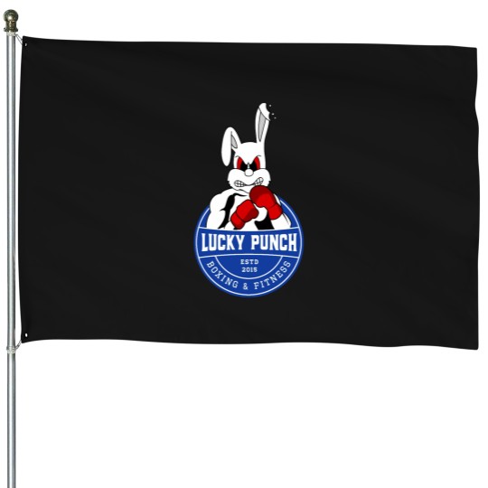Discover Lucky Punch Boxing Bunny - Blue Corner House Flags