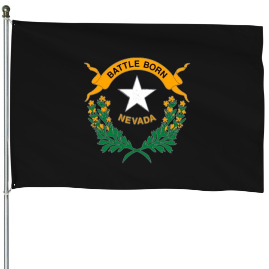 Discover Battle Born Nevada State Flag Logo (1) T-Shirt House Flags